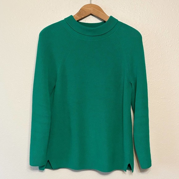 Talbots Pima Cotton Ribbed Fold Down Turtleneck Sweater Women’s Petite Large EUC - Picture 1 of 10